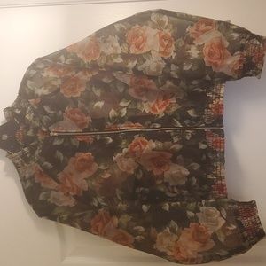 New w/ Tags Womens Thin Organza Jacket in Floral Size M by Live for Truth